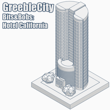 greeblecity bits y bobs hotel california juego juguetes de construcción rascacielos los mets nueva york modernos miniatura del paisaje greebles greeble geocraper escritorio juguete la ciudad 3d print model - Mito3D