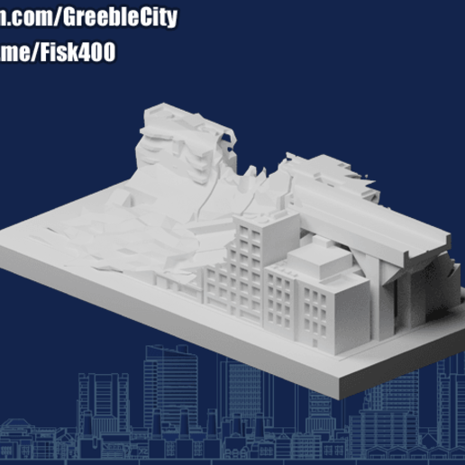greeblecity broken road architecture greeblecityruins buildings structures 3D print model - Mito3D