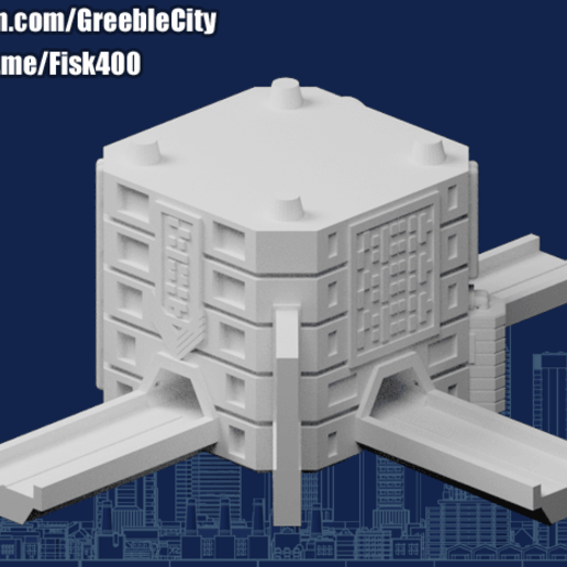 Greeblecity Cyberpunk modular Straße Netzwerk Architektur greeblecitycyberpunk Gebäude Strukturen 3D print model - Mito3D