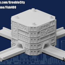 Greeblecity Cyberpunk modular Turm Kreuz Straße Architektur Gebäude Strukturen 3d print model - Mito3D