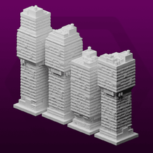 greeblecity cyberpunk modular tower architecture greeblecitycyberpunk buildings structures 3d print model - Mito3D