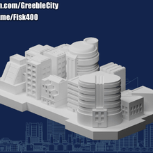 greeblecity megatower 16 rooftop neighborhood architecture building blocks cyberpunk desktop stand toy greeblecitycyberpunk model rpg tiles tabletop gaming wargame buildings structures 3d print model - Mito3D