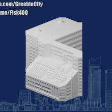 Greeblecity megatower 8 abollado media pieza ciudad verde cyberpunk estructuras_de_edificios 3d print model - Mito3D