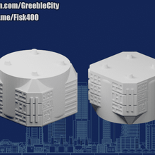 Greeblecity modular torre cuadrado conector arquitectura ciudad verde cyberpunk edificios estructuras 3d print model - Mito3D