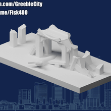 greeblecity ruins ruined bridge architecture buildings structures 3d print model - Mito3D