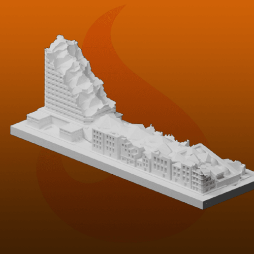 greeblecity rovine grattacielo xiii architettura greeblecityruins edifici strutture 3D print model - Mito3D
