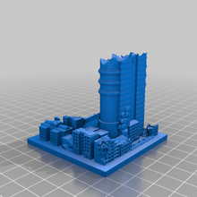 greeblecity ruines tonnerre hexagone architecture greeblecityruines bâtiments structures 3d print model - Mito3D