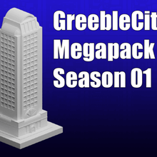 greeblecity season 1 megapack architecture buildings structures 3d print model - Mito3D