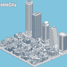 greeblecity gioco 1 2500 architettura città costruzione di giocattoli desktop giocattolo da geocraper greeble greebles manhattan in miniatura un grattacielo moderno la new york skyline le piastrelle piccolo 3d print model - Mito3D