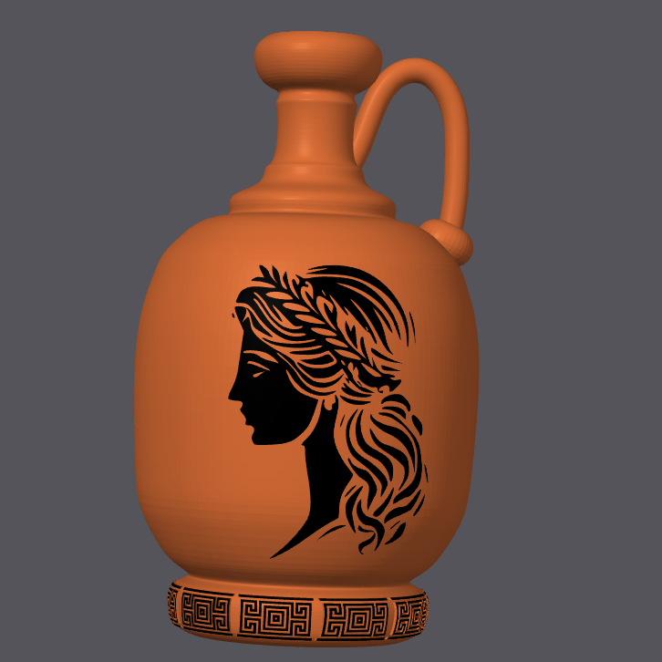 grec s'accroupir lekythos pétrole navire poterie Grèce mythologie art céramique antiquité fdm ender résine 3D print model - Mito3D