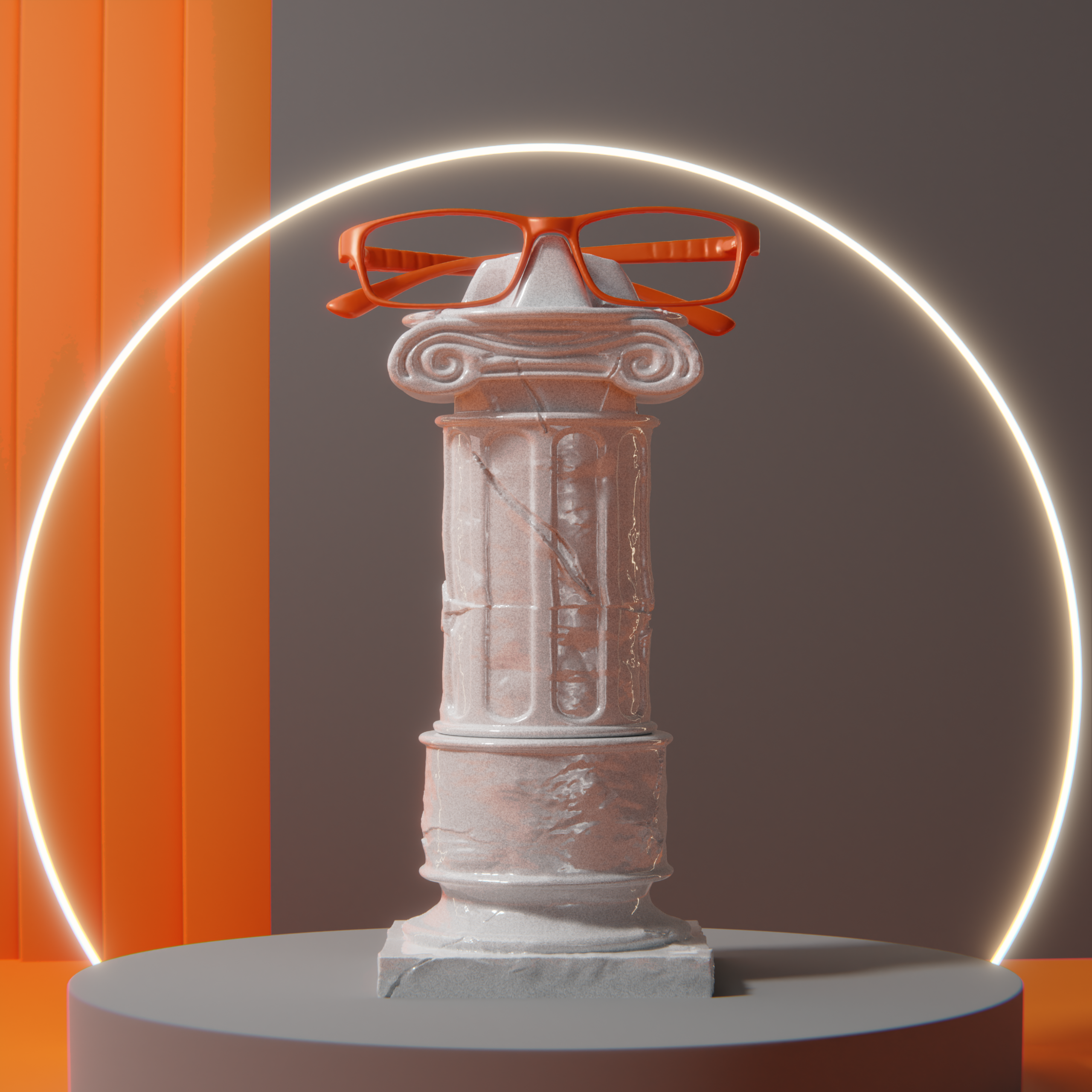 greek column pillar eyeglass holder roman sun sunglasses eyeglasses eye glass stand display old architecture relic 3D print model - Mito3D