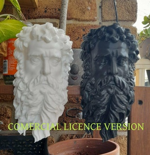 greco Dio bordo planter commerciale licenza versione arte cranio statua mitologia scultura pianta pentola succulenta 3d print model - Mito3D