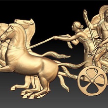 greek god horses cnc art router 3d print model - Mito3D