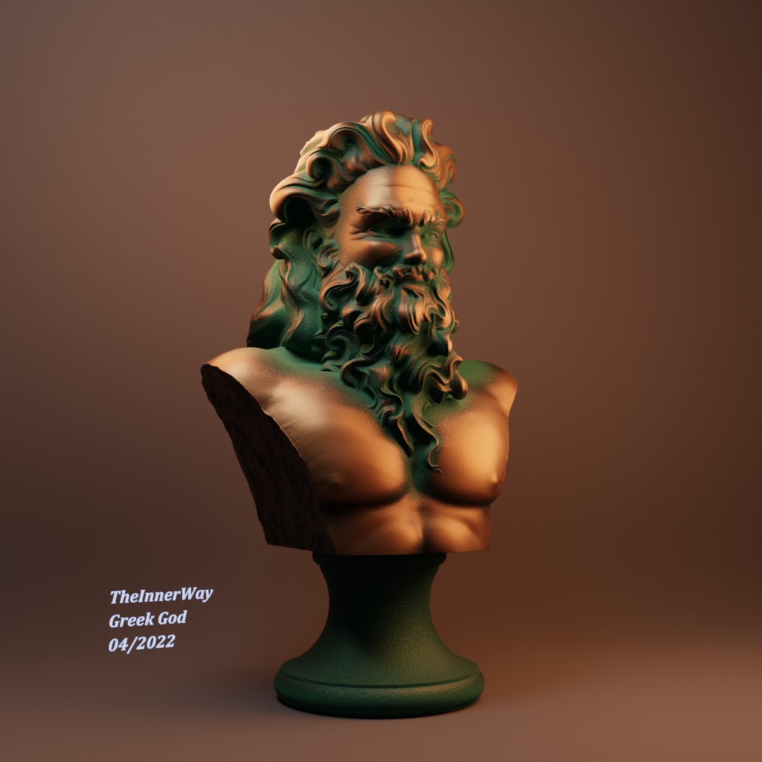 grego Deus escultura Zeus Atlas Marte chronos divindade masculinidade masculino homem clássico 3D print model - Mito3D