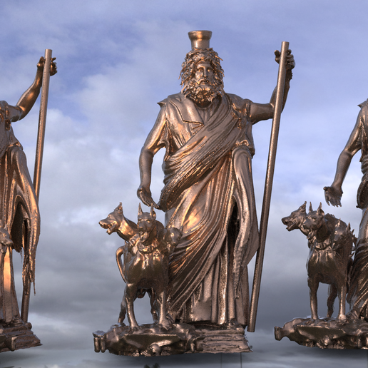 greek god statue 3 headed dog 3D print model - Mito3D