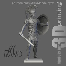griego hoplita Arte 3d impresión antiguo historia legión militar uniforme imprimible soldado guerrero Grecia histórico 3d print model - Mito3D