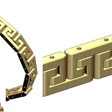 Yunan anahtar Desen bileklik bilezik Zincir 3d Yazdır model manşet altın yazdırılabilir takı mücevher moda gümüş lüks sterlin Meandre Versace tıknaz bling 3d print model - Mito3D