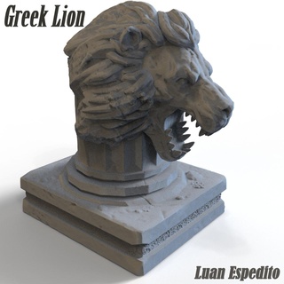 grec Lion art statue calcul sculpture mythologique 3d print model - Mito3D