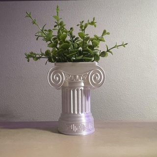 grego pilar flor Panela vaso antigo suporte lápis plantador decoração casa escritório jardim supports rafts caneta 3d print model - Mito3D