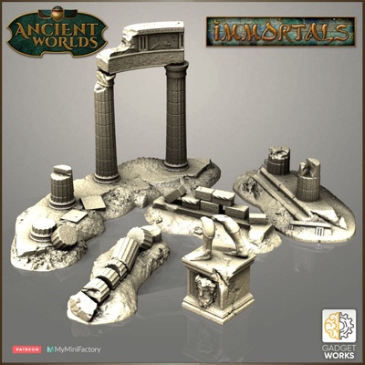yunan kalıntılar dağılmak arazi oyun antik savaş alanı sütun fdm modüler heykel tapınak şakak mabet oyunları 28mm maraton manzara farsça i̇ran harap akemenid 3d print model - Mito3D