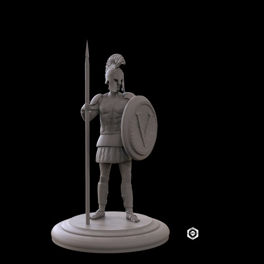 greek soldier ches shield 3D print model - Mito3D