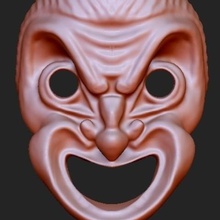 Yunan tiyatro maskesi sanat 3d print model - Mito3D