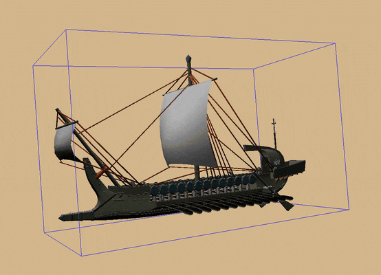 griego trirreme antiguo buque guerra paño remos juego navegación mar oceano 3d print model - Mito3D