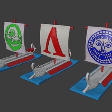 griechisch Trireme v2 Spiel trireme Galeere 3d print model - Mito3D