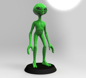 vert extraterrestre alienigena martien gris OVNI supplémentaire terrestre 3d print model - Mito3D
