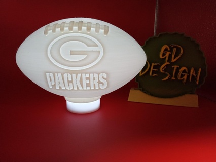 green bay packers 3d nfl football tealight light reading party nightlight office kids room art decor man cave shed sports game 3d print model - Mito3D
