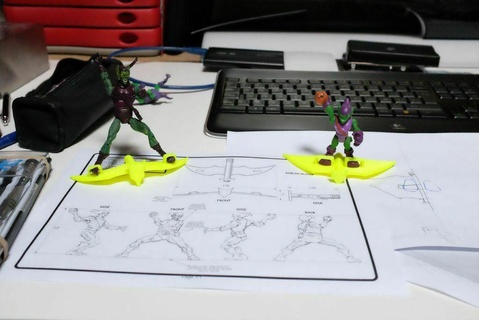 verde duende alegría aile volante bufón vértamo deslizarse araña hombre juguete juego juguetes accesorios 3d print model - Mito3D