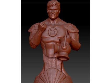 Grün Laterne Büste bereit 3d drucken 3dprinting Statue Charakter Miniatur 3d print model - Mito3D