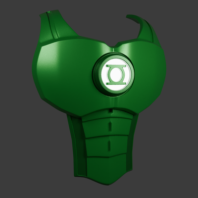 verde lanterna peito peça arte cosplay super herói 3d print model - Mito3D