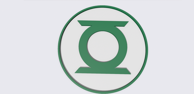 vert lanterne corp logo dc bandes dessinées super héros gl bague symbole art volonté 3d print model - Mito3D