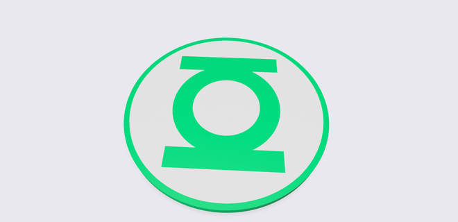 verde lanterna logo dc i fumetti super eroe supereroe gl squillare simbolo arte 3d print model - Mito3D