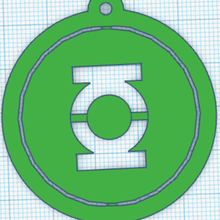 verde lanterna girevole portachiavi 3d print model - Mito3D