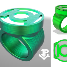 yeşil Fener teçhizat yüzük gadget 3d print model - Mito3D