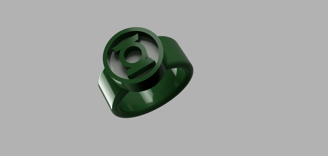verde lanterna anel dc histórias quadrinhos herói 3d print model - Mito3D
