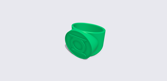 verde linterna anillo dc historietas superhéroe súper héroe 3d print model - Mito3D