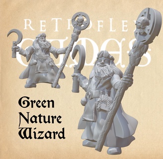 green nature wizard ye olde worlde wizard jade green fantasy empire battle 28mm dnd nature hedge  3d print model - Mito3D