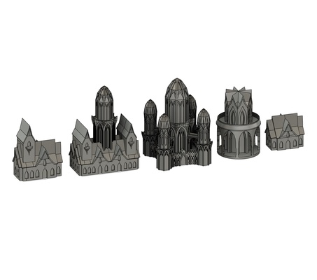 green player buildings set boards games terra mystica alike game building board game castle tabletop auren witches elf 3d print model - Mito3D