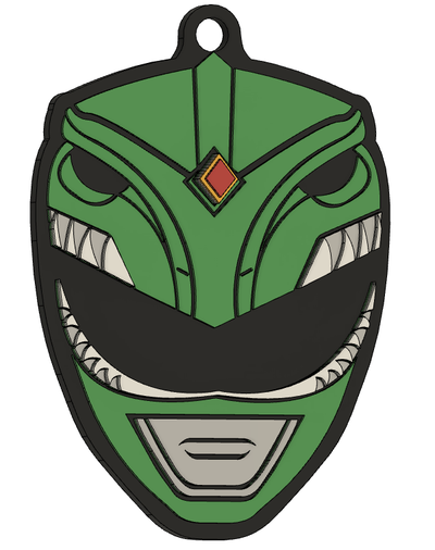 verde guarda chaveiro chave argolas powerranger capacete 3d print model - Mito3D