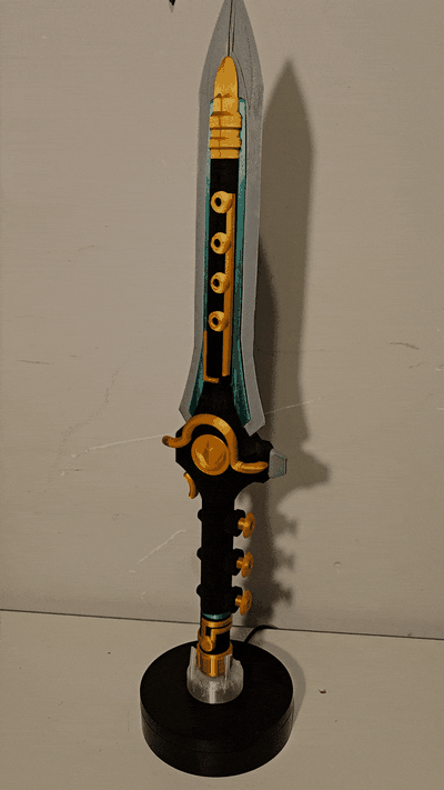 green ranger dragon dagger - mighty morphin power rangers props toy cosplay weapon sword tommy megazord stuff 3d print model - Mito3D