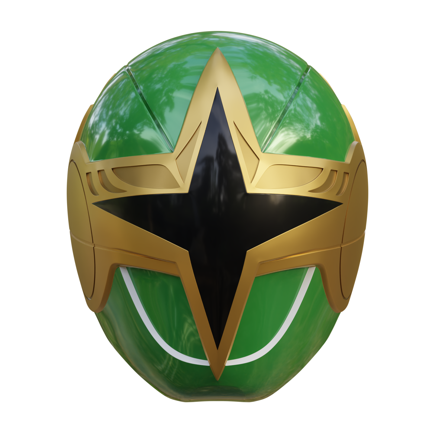 green samurai ranger helmet power rangers mask mighty morphin mmpr ninja storm 3D print model - Mito3D