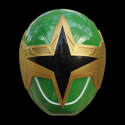 green samurai ranger helmet power rangers mask mighty morphin mmpr ninja storm 3d print model - Mito3D