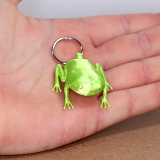 green tree frog keychain green tree frog frog keychain keyring frog keychain cute animal frog keyring  3d print model - Mito3D