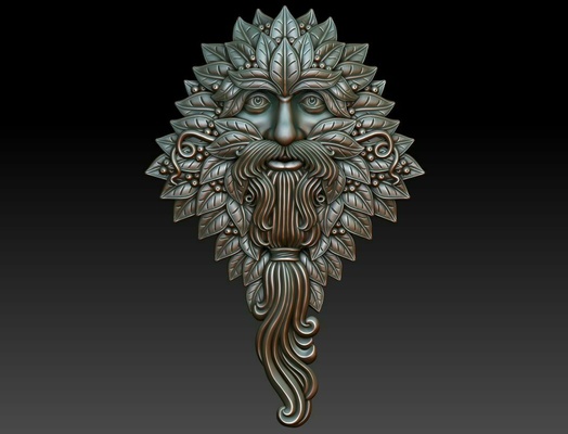 greenman 6 cnc printing relief decor milling jewelry artcam art engraving carved basrelief object woodworking walldecor pendant medalion sculptures 3d print model - Mito3D
