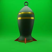 grüne Rakete Schlüsselanhänger 3d print model - Mito3D