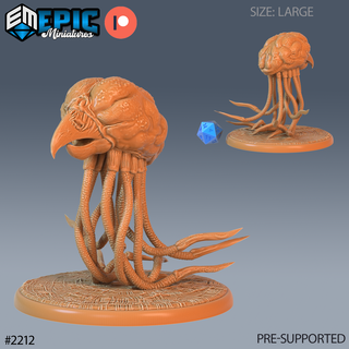 grell mother dnd miniature tabletop miniatures gaming monster 3d model rpg dndminis stl file epic-miniatures dndminiatures 3dprint 3dminiature printedminis 3dprinting dungeon fantasy roleplaying dragon warrior undead pre-supported 3d print model - Mito3D