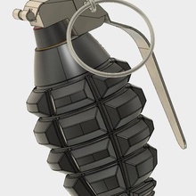 grenade frag game weapon pistol gun toy play rejoinder hand blast 3d print model - Mito3D